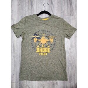 ​Cat & Jack Drone Pilot Graphic T-Shirt Youth Boys Large 12/14 Green Tee